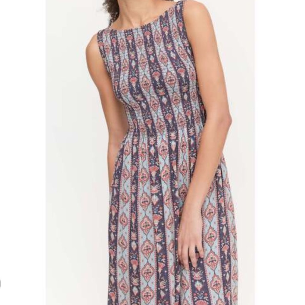 Hill House Blue and Red Patterned Dress